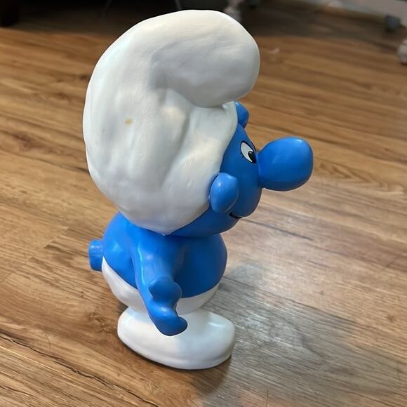 1 Large Vintage Smurfs Smurf Figurine Figure 8.5" Porcelain Ceramic - Picture 3 of 7